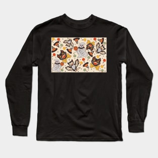 Vintage Halloween Spooks on Tan Long Sleeve T-Shirt